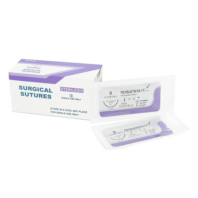 75cm Surgical Sutures PGA Suture Vicry Polyglactin Nylon Surgical Suture 2/0 3/0 1/0 0
