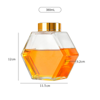 Pot en verre hexagonal de luxe de 100 ml de qualité alimentaire, hermétique, vide, pour sauce, sirop, miel, avec couvercle en bois de bambou, idéal pour le camping