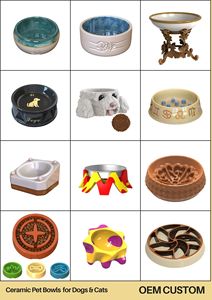 Tigelas Duplas de Cerâmica 2 em 1 Personalizadas OEM para Animais de Estimação, Comedouro Elevado para Gatos e Cães de Pequeno e Médio Porte para Uso Interno - Product Image 3