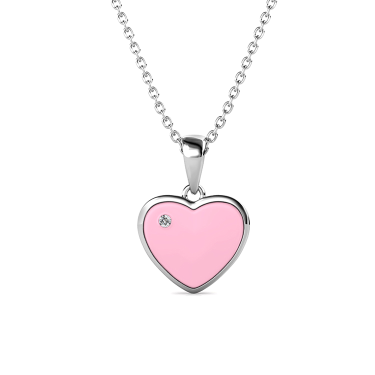 Collana per ragazza in argento 925 placcata in oro bianco 18k
