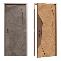 Porte d'entrée principale en bois blindé de sécurité, porte d'entrée principale en fonte d'aluminium de luxe, portes pivotantes d'entrée irrégulières