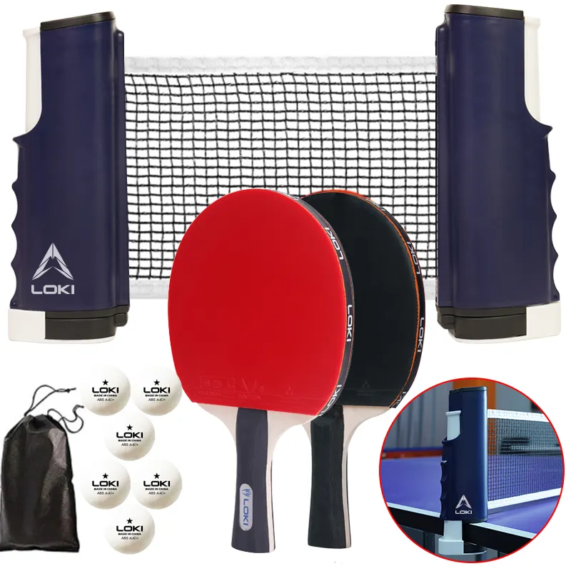 Loki 2024 mise à niveau ensemble de pagaie de ping-pong de raquette de tennis de table professionnel personnalisé ensemble de tennis de table portable en bois pur