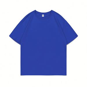 Design Custom logo Pure Cotton T-shirt High Quality Solid Color Big O Collar Casual Style LOGO Custom Design - Product Image 3