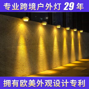 Lampe solaire murale extérieure 12V LED en forme de cylindre, alimentée par énergie solaire, pour la décoration de clôture de jardin - Product Image 3