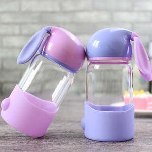 Vaso de <span class=keywords><strong>Cristal</strong></span> con Diseño de Conejo, Estilo Coreano, para Estudiantes, de Gran Capacidad, Doble Pared, Antiderrames, Libre de BPA, con Separación de <span class=keywords><strong>Agua</strong></span> - Product Image 2