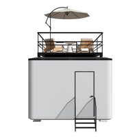 Maison préfabriquée en acier de type capsule spatiale extensible, alimentée à l'énergie solaire, personnalisable en usine, pour hôtel/villa/appartement