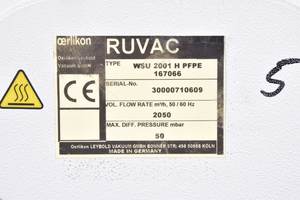 Système OERLIKON 501965, VV WSU2001H/WSU501H, PFPE, Pumpsystem - Product Image 5