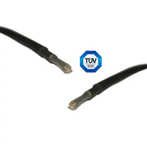 TUV certificate pv1-f xlpo insulation tinned copper 1000V 1500V 4mm 6mm 8mm 10mm pv dc solar cable and wire