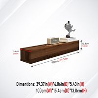 Console flottante en bois massif de 39 pouces avec étagère de rangement, meuble d'entrée/hall en noyer