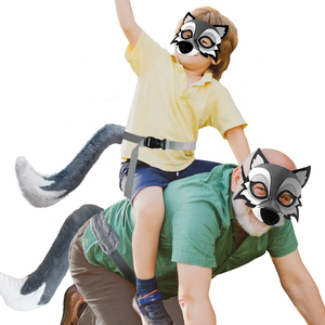 4ชิ้นใหม่หมาป่าตัวใหญ่อุปกรณ์ประกอบฉากแต่งหน้าฮาโลวีนอุปกรณ์ประกอบฉากหน้ากากสัตว์ + หาง + ถุงมือ - Product Image 6