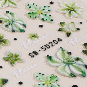 Pegatinas de Uñas con Relieve 5D, Diseños de Flores y Vida Marina, Calcomanías Autoadhesivas para Uñas, Arte Floral 3D para Uñas Acrílicas - Product Image 5