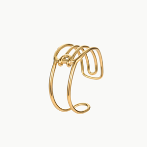 Bracelet ouvert en acier inoxydable populaire transfrontalier avec un design en forme de cœur en or 18 carats et une touche d'élégance - Product Image 6