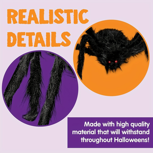 Acquista Ragno di Peluche Nero con <span class=keywords><strong>Gambe</strong></span> <span class=keywords><strong>Lunghe</strong></span> 30/60/90cm, Occhi Rossi Spaventosi, Decorazione Festiva per la Stagione di Halloween - Product Image 4