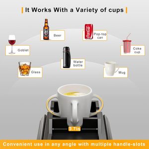 <span class=keywords><strong>Mesa</strong></span> Auxiliar Plegable Antideslizante Desmontable Negra 2 en 1 para Sofá, Bandeja para Brazo de Sofá con Portavasos para Bebidas, Control Remoto de TV y Bandejas de Almacenamiento para Aperitivos - Product Image 5