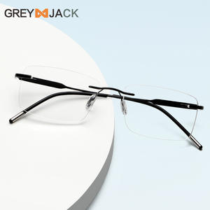 Greyjack กรอบแว่นโลหะไร้ขอบสำหรับผู้ชาย, เลนส์ AC น้ำหนักเบามากสำหรับสายตาสั้นและ ME2032 - Product Image 2