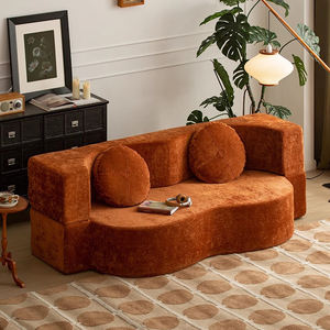 Canapé sectionnel moderne incurvé de Foshan, compressé et emballé sous vide, rembourré pour salon, ensemble de meubles - Product Image 2