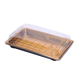 Tùy chỉnh in Takeaway bao bì thực phẩm hộp nhựa dùng một lần <span class=keywords><strong>Sushi</strong></span> khay với chống sương mù nắp trong suốt - Product Image 5
