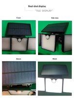 Lampe murale solaire à détecteur de mouvement 230 LED, 3 têtes, 270 degrés, étanche IP65 pour jardin, cour, allée, vente en gros