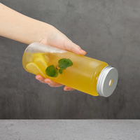 Bouteille de jus jetable en plastique PET de 100ml 200ml 250ml 300ml 500ml et bouteille d'enzyme PET avec couvercle noir