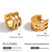 Ensemble de bijoux SUMMLY18K en acier inoxydable plaqué or, élégant, simple et polyvalent, avec pendentif géométrique incrusté de zircon exquis, bague et boucles d'oreilles