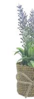 Tanaman buatan bunga Lavender tanaman daun keladi hijau Pot dalam Pot untuk dekorasi atas meja