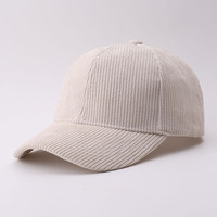 Casquette de baseball en velours côtelé unie pour l'automne et l'hiver, simple, chaude, style décontracté unisexe, en stock, vente en gros