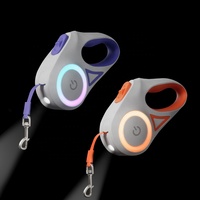 Laisse rétractable automatique pour animaux de compagnie avec lumière LED multifonctionnelle, conforme aux normes ROHS/CE