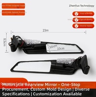 Accessoires universels pour moto, petit rétroviseur de moto en métal noir
