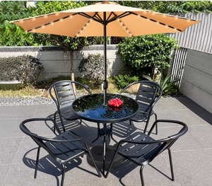 Durevole combinazione di mobili da esterno di tavolo sedia ombrellone per cortile giardino per il tempo libero all'aperto stallo <span class=keywords><strong>centro</strong></span> parasole - Product Image 6