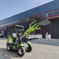 Mini-chargeuse compacte sur pneus, petite chargeuse frontale avec godet pour la construction, l'agriculture et l'aménagement paysager