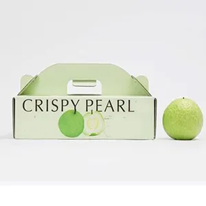 맞춤형 로고 사과 배 과일 선물 상자 과일 포장 선물 상자 손잡이가있는 과일 선물 상자
