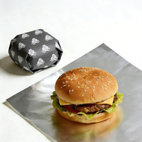 Papier d'emballage alimentaire en nid d'abeille imprimé sur mesure pour hamburger, sandwich, shawarma, burger avec couche de papier aluminium