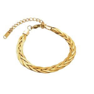 Wholesale 18K Gold Woven Collarbone Chain Personalized Light Luxury High-End <b>Bracelet</b> <b>Set</b> Fashion Link <b>Bracelets</b> - Product Image 5