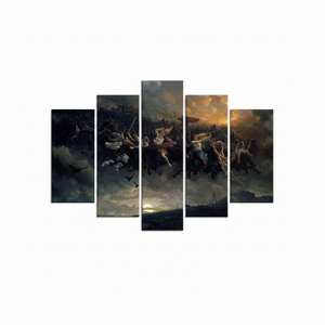 Impression sur toile Odin's Wild Hunt : Décoration artistique inspirée de la mythologie nordique, lot de 5 toiles assorties - Product Image 2