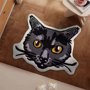 Increíble personalizado lindo gato patrón alfombra hecha a mano acrílico personalizado al por mayor alfombras con mechones y alfombras para dormitorio - Product Image 1