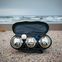 Jeu de 3 boules de pétanque en métal argenté de 72mm pour le sport