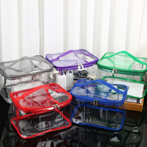 Sac de voyage transparent pour cosmétiques, trousse de toilette, sac à cosmétiques esthétique, pochette transparente en PVC avec fermeture éclair - Product Image 2