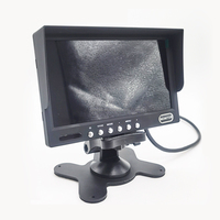 AHD CVBS Monitor mobil LCD TFT, kontrol jarak jauh resolusi 1024*600p & fungsi RGB 4 Pin konektor penerbangan 7 inci HD