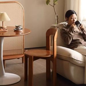 Chaise de salle à manger moderne en bois massif, hauteur réglable, écologique, imperméable, pour la maison, le bureau, l'hôtel, le restaurant, le café - Product Image 2