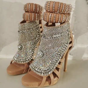 Luxury Design Diamonds Women High Heels Large Size 47 Stiletto Sandals Rhinestone Ladies Party Dress Mule <b>Shoes</b> - Product Image 6