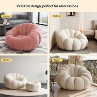 Fauteuil paresseux en mousse haute densité compressée, style nordique, petit fauteuil individuel crème confortable et personnalisable