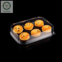 Boîtes rectangulaires en blister PET jetables avec gaufrage pour desserts, cupcakes, gâteaux, hamburgers, pain - Emballage pour l'industrie alimentaire