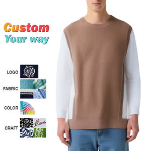 Personnalisé Europe et États-Unis Pull tricoté ample pour hommes Pull tricoté à patchwork à la mode - Product Image 1