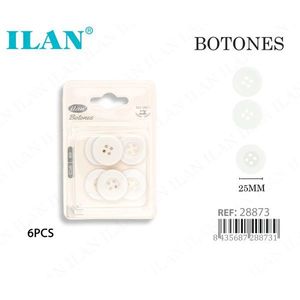 Bottoni Bianchi Ilan 25Mm 6 Pezzi Per Cucito - Product Image 3
