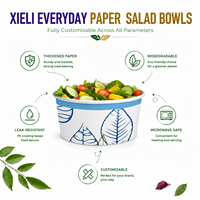 Usine XIELI en Indonésie, contenants en papier jetables écologiques sans PFAS ni BPA, bols à salade en papier épais et résistants