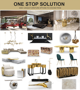 Modern Luxury Italian Stainless Steel Gold <strong>Dining</strong> <strong>Table</strong> and Velvet Chairs Set <strong>High</strong> <strong>End</strong> 10 12 Seater Villa <strong>Dining</strong> Room Furniture - Product Image 3
