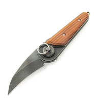 Couteau pliant portable d'extérieur avec lame rotative, manche en bois, couleur noire, qualité industrielle, pour camping et survie