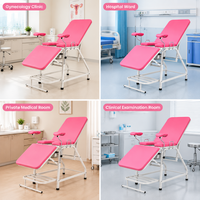 Chaise d'examen manuelle en lithothérapie avec marchepied rétractable et bassin en acier inoxydable pour clinique obstétricale et table de salle d'accouchement