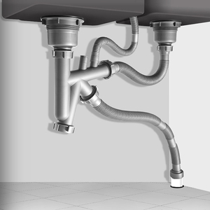 <span class=keywords><strong>Tubo</strong></span> de drenaje de plástico para fregadero de cocina, escurridor de acero inoxidable, <span class=keywords><strong>Flexible</strong></span>, 110/114/140mm, tapón para fregadero, sistema de drenaje de tuberías de desecho, <span class=keywords><strong>40</strong></span>/50 - Product Image 1