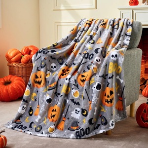 Manta de Franela con Motivos de Halloween, Manta para Siesta, Decoración Otoñal, Truco o Trato, Acogedora, Cálida y Súper Suave para el Hogar y la Oficina - Product Image 4